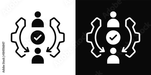 Delegation Icon White And Black Background Style