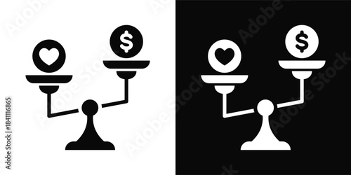 Ethics Icon White And Black Background Style