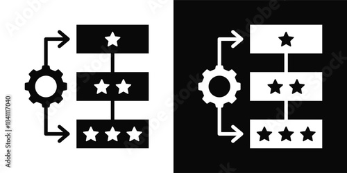 Prioritization Icon White And Black Background Style