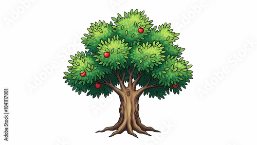 Hand-Drawn Tree Sketch Ink Art Isolated