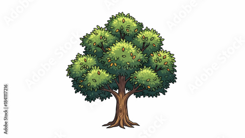 Hand-Drawn Old Tree Artwork Isolated