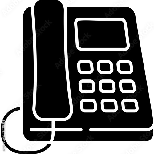 Glyph Solid Desk Phone Icon