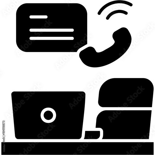 Glyph Solid Office Call Icon