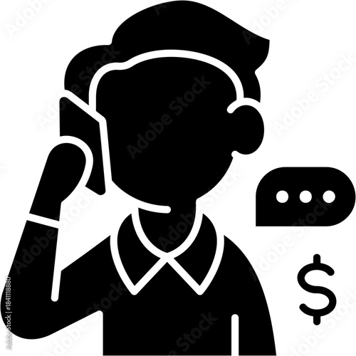 Glyph Solid Business Phone Icon