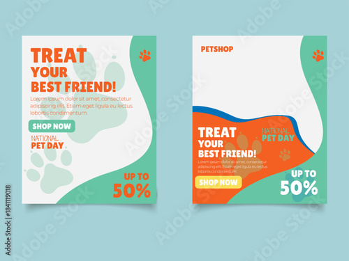 Pet store social media banner post template	
