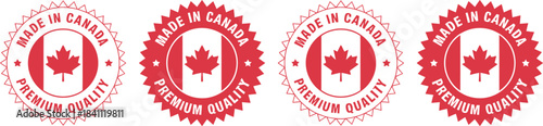 Made in Canada Premium Quality Round Seal Badges with Canadian Flag