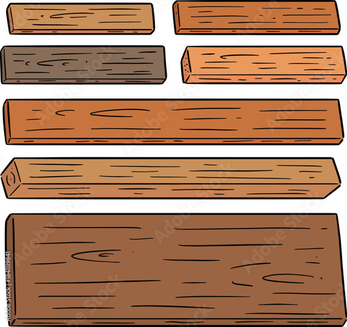 wood plank vector illustration cartoon