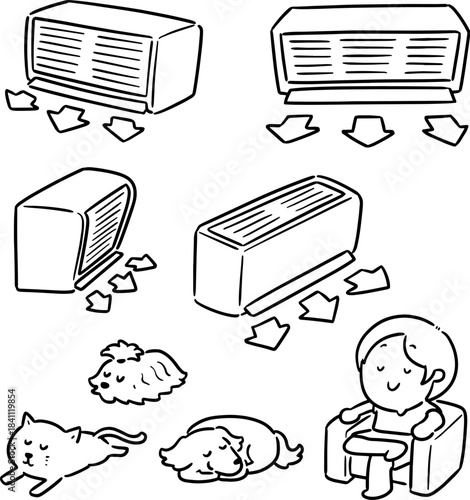 vector set of air conditioner