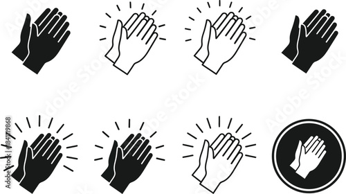 Hand clapping vector set with different styles and textures perfect for illustrating applause and recognition in various designs