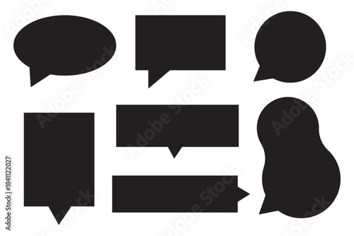 set of black and white speech bubbles,comic speech bubbles.communication concept, Speak bubble, simple flat design. text box and message icon vector illustration