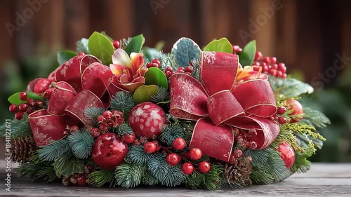 Beautiful Christmas Wreath Showcasing Rich Festive Joy