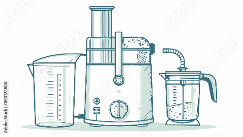 ChefTech Juicer Machine Silhouette Vector with Pulp Separator, Ideal for Healthy Lifestyle Graphics, Fresh Juice, and Kitchen Appliance Designs