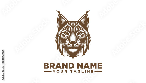 Lynx Head Logo Vector Illustration - Wild Animal Brand Identity Design