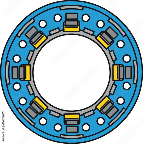 Abstract geometric composition featuring a vibrant blend of primary and secondary colors including red green blue yellow cyan and magenta with clean lines and a modern aesthetic suitable for graphic d