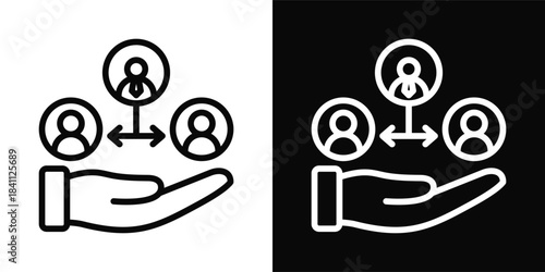 Executive Coaching Icon White And Black Background Style