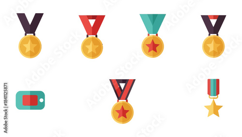 Medals and Rewards: Capturing the essence of victory and recognition. A collection of meticulously crafted gold medals, each exuding a sense of prestige and accomplishment. 