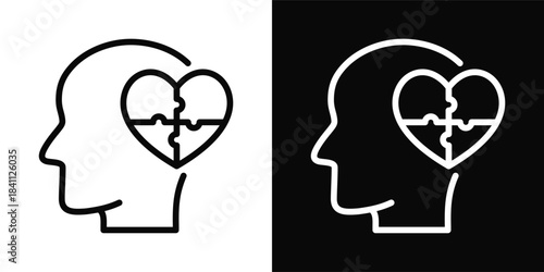 Psychiatry Icon White And Black Background Style