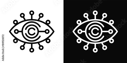 Computer Vision Icon White And Black Background Style