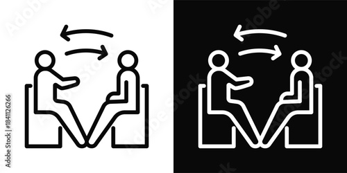 Counseling  Icon White And Black Background Style