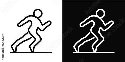 Physical Therapy Icon White And Black Background Style