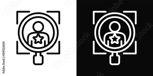 Talent Acquisition Icon White And Black Background Style