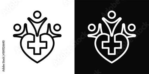 Public Health Icon White And Black Background Style