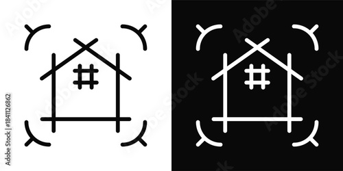 Structural Icon White And Black Background Style