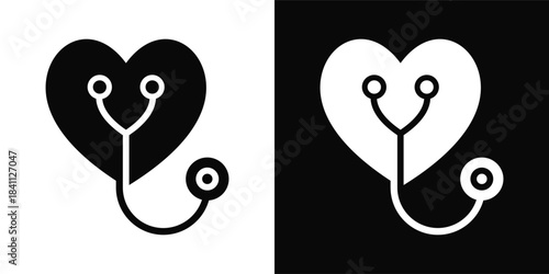 Nursing Icon White And Black Background Style