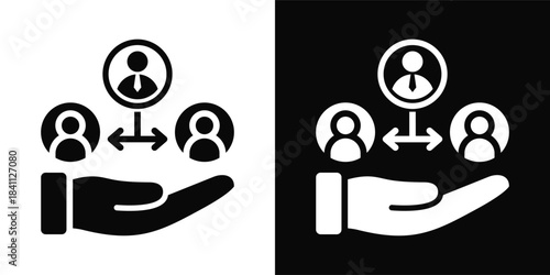 Executive Coaching Icon White And Black Background Style