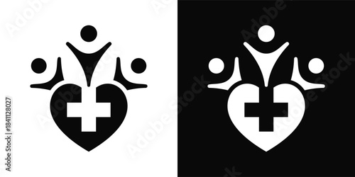 Public Health Icon White And Black Background Style