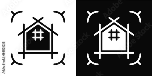 Structural Icon White And Black Background Style