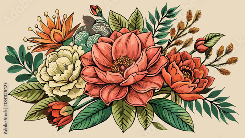 Very beautiful vintage botanical collection featuring detailed flowers and branches with refined linework, perfect for wedding invitations, elegant stationery, decorative prints, and timeless floral 