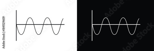 Sine wave vector illustration. Simple line drawing of sine wave. Sinusoidal wave diagram .Vector Illustration .EPS 10 .