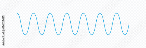 Sine wave vector illustration. Simple line drawing of sine wave. Sinusoidal wave diagram .Vector Illustration .EPS 10 .