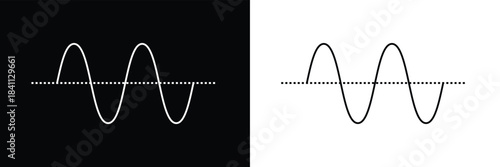 Sine wave vector illustration. Simple line drawing of sine wave. Sinusoidal wave diagram .Vector Illustration .EPS 10 .