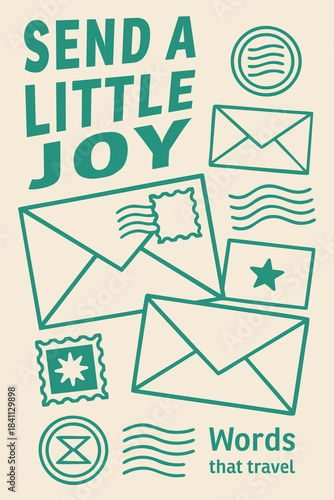 Send a little joy mail themed poster