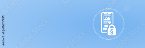 Social Media Verbot Paragraf Symbol Smartphone Illustration Header Copy Space Vektor svg unter 60 kB