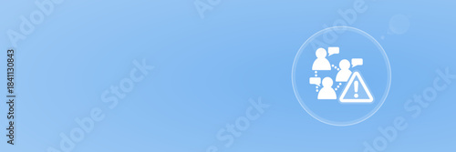 Warnung Soziale Netzwerke Gefahr Symbol Menschen Gruppe Header Copy Space Vektor svg unter 60 kB