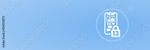 Social Media Verbot ab 13 Jahren Smartphone Icon Header Copy Space Vektor svg unter 60 kB