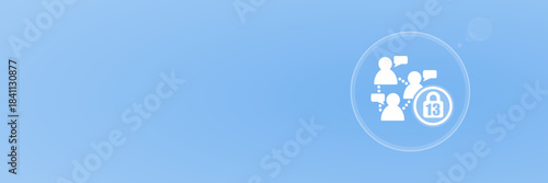 Soziales Netzwerk Verbot ab 13 Jahren Menschen Gruppe Header Copy Space Vektor svg unter 60 kB