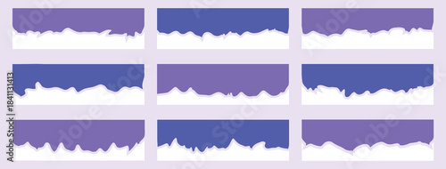 Set of abstract design colorful separator header and border for website and app. Curve Lines, Drops modern design, providing vibrant visual accents and creative background shapes for diverse projects.
