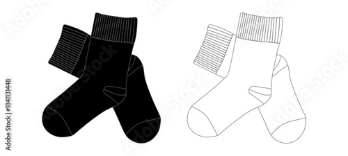 Apparel Flatlay Socks Mockup Template Vector