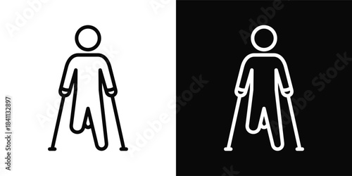 Disability Icon White And Black Background Style