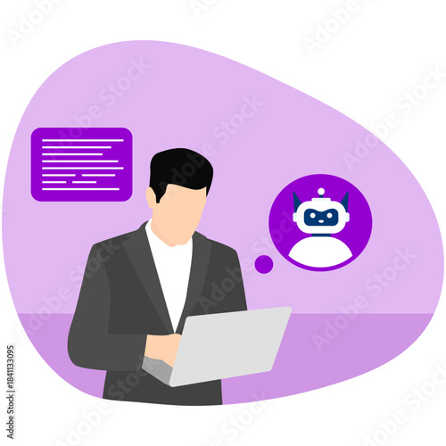 Artificial Intelligent in Business Illustration