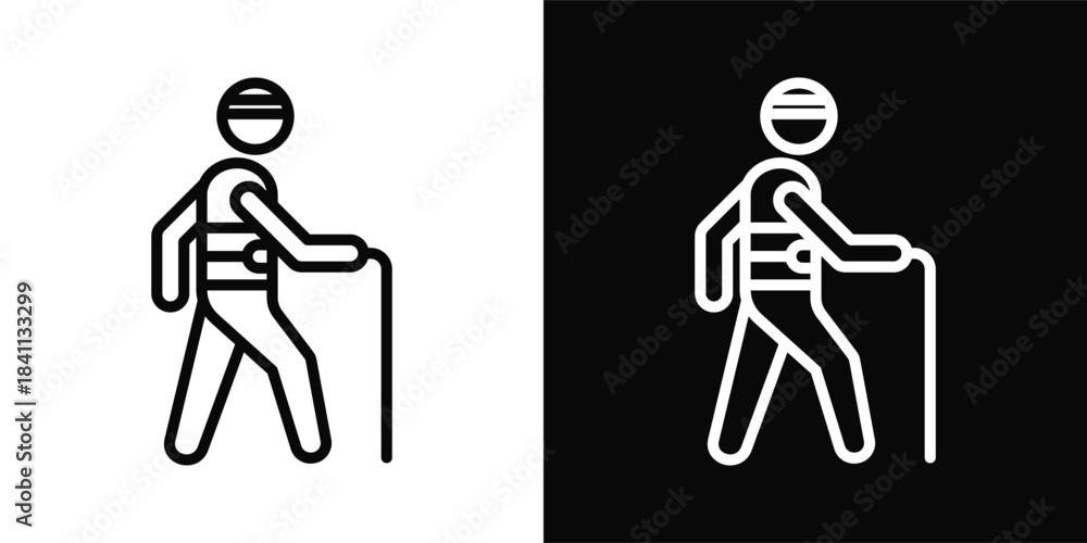 Fototapeta premium Injury Icon White And Black Background Style