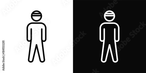 Injury Icon White And Black Background Style