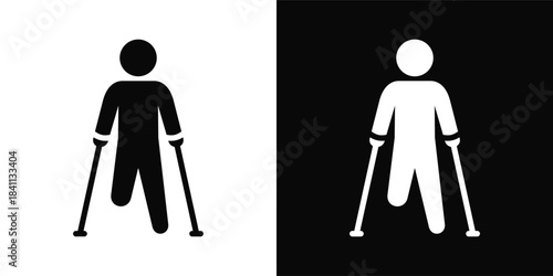 Disability Icon White And Black Background Style