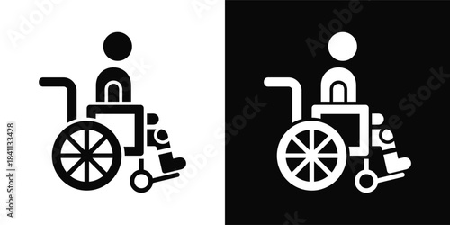 Patient Icon White And Black Background Style