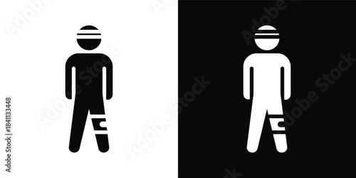 Injury Icon White And Black Background Style