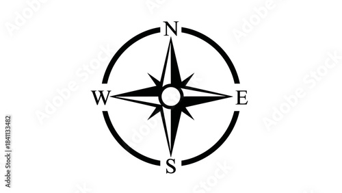 Guiding Star: A simple, black compass rose, a classic emblem of direction, providing orientation and a sense of exploration.